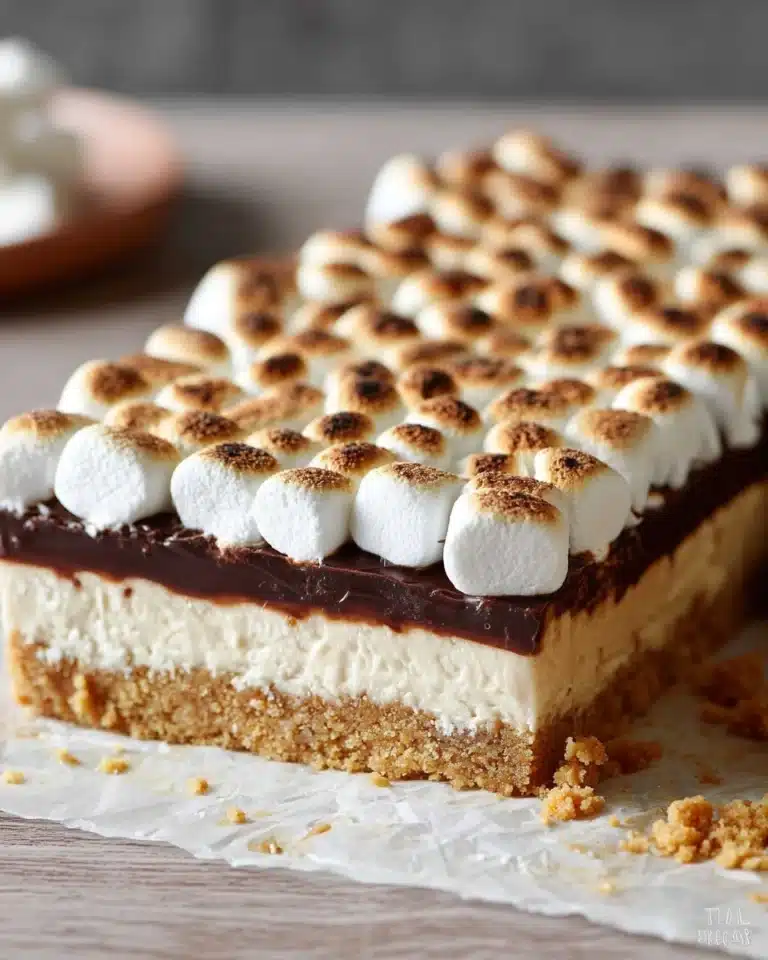 No Bake S'mores Cheesecake Bars Recipe