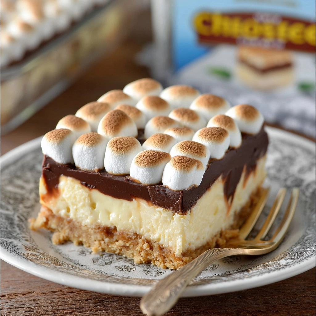 No Bake S'mores Cheesecake Bars Recipe 3 No Bake S'mores Cheesecake Bars Recipe - Recipe Image