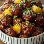 Sweet and Savory Hawaiian Meatballs in a Crock Pot