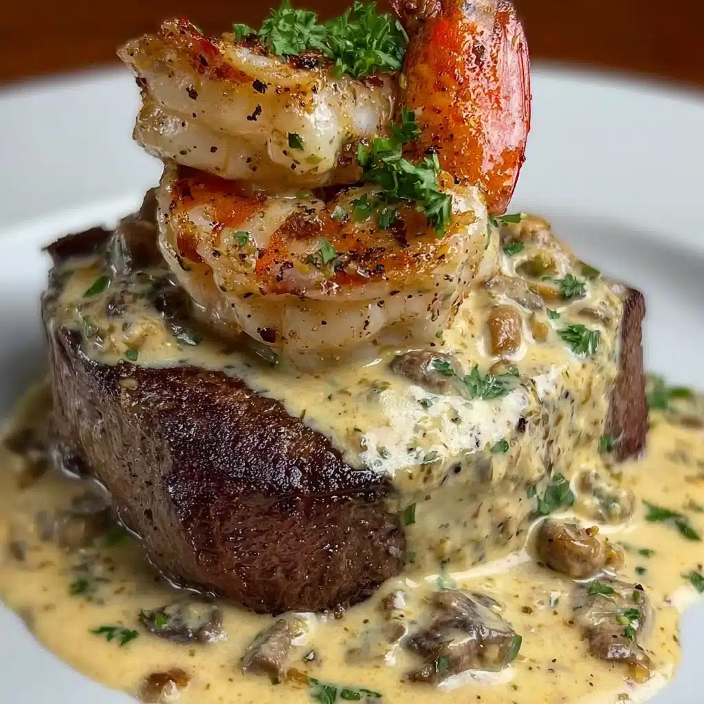 Filet Mignon with Shrimp and Lobster Cream Sauce Recipe 3 Filet Mignon with Shrimp and Lobster Cream Sauce Recipe - Recipe Image