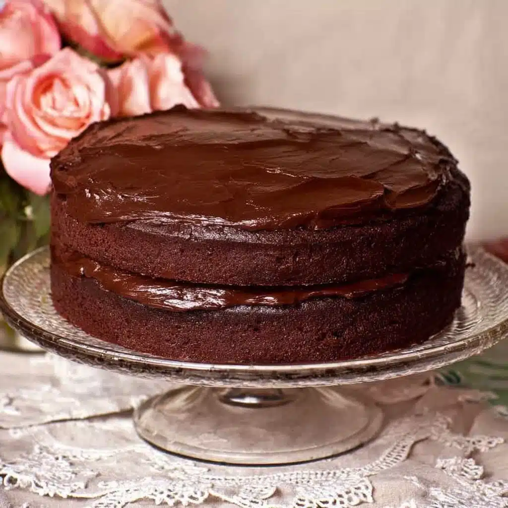 Old Fashioned Chocolate Cake With Glossy Chocolate Icing Recipe 4 Old Fashioned Chocolate Cake With Glossy Chocolate Icing Recipe - Recipe Image
