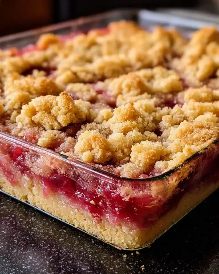 Delightful Rhubarb Shortbread Bars with a Buttery Crust Recipe