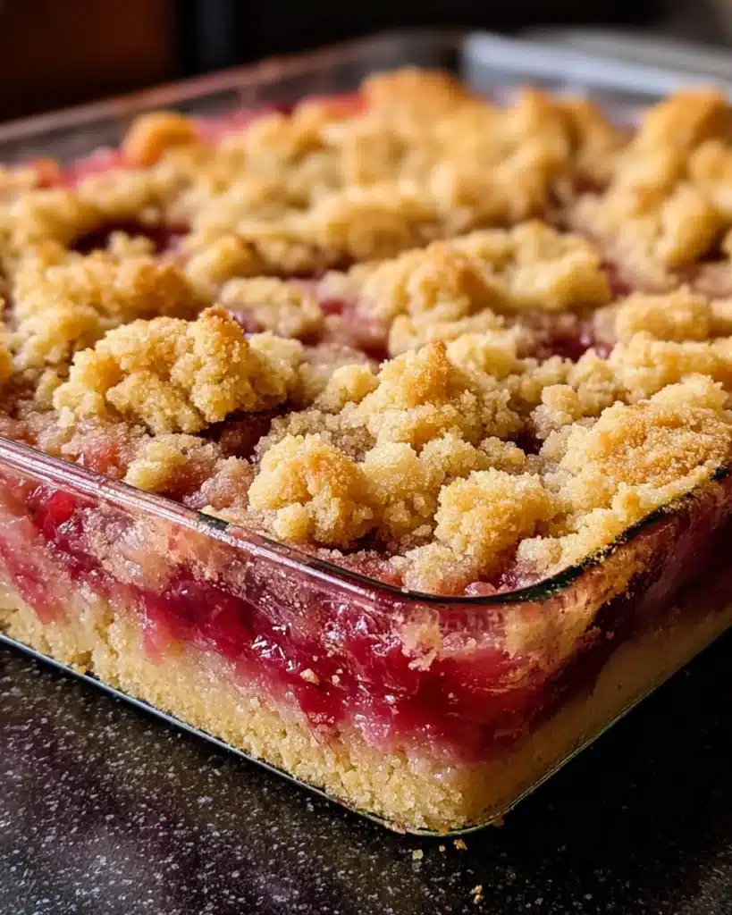 Delightful Rhubarb Shortbread Bars with a Buttery Crust Recipe