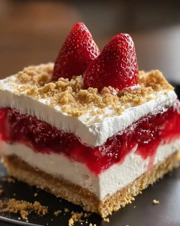 no bake easy strawberry delight Recipe