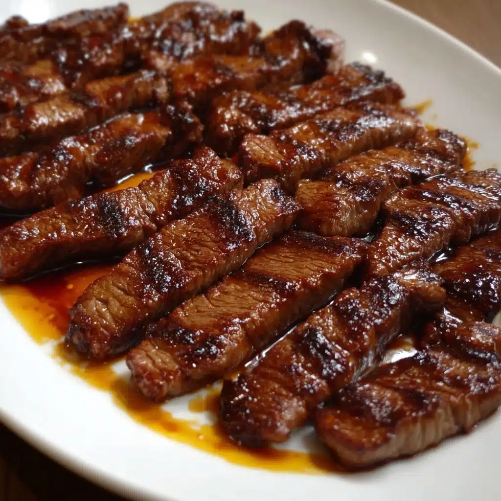Grill Pan Honey Glazed Steak Strips Recipe - Recipe Image