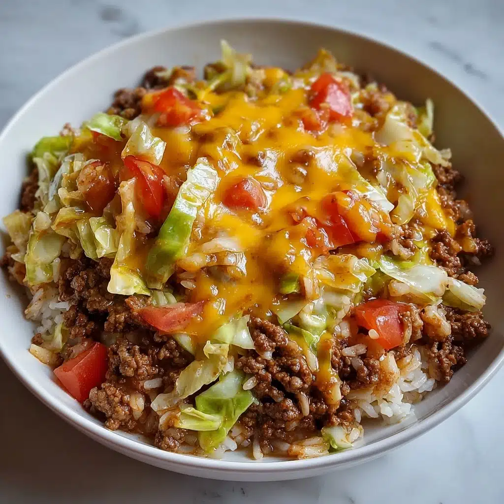 Cheesy Cabbage Beef Casserole Recipe - Recipe Image