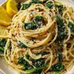 Spaghetti with Garlic & Spinach Recipe