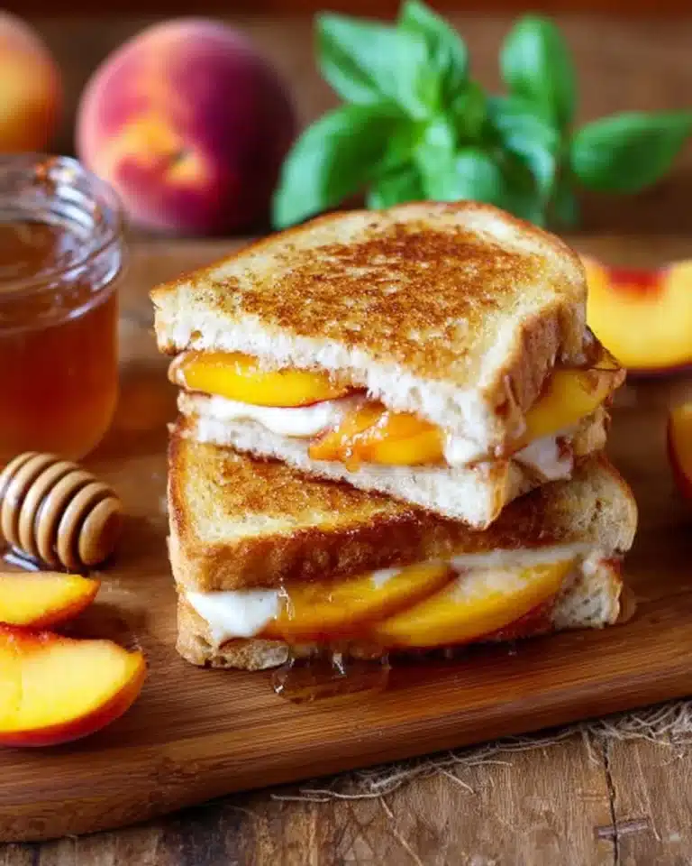 Honey Peach White Cheddar Grilled Cheese Sandwich Recipe