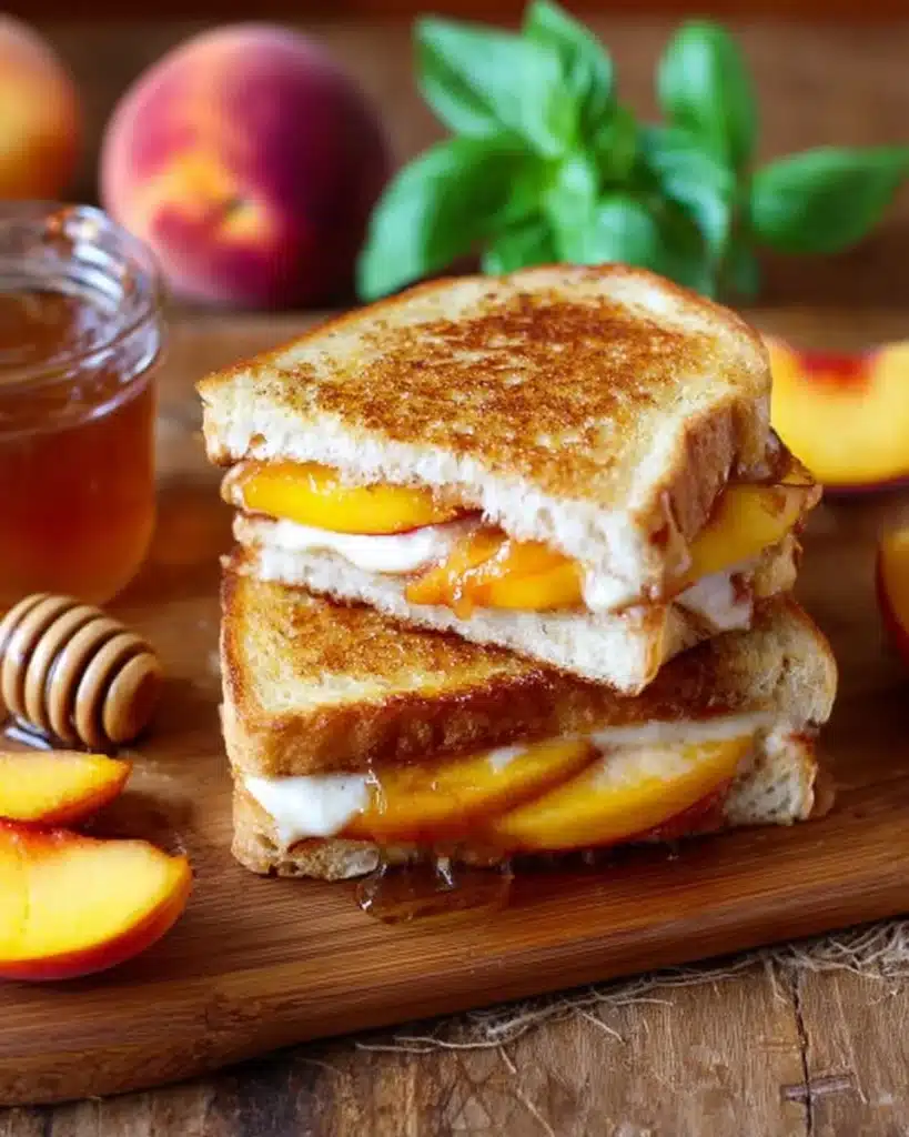 Honey Peach White Cheddar Grilled Cheese Sandwich Recipe