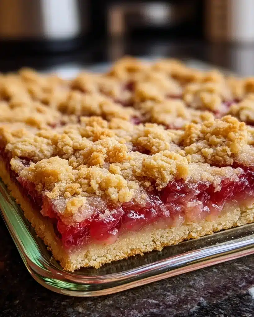Delightful Rhubarb Shortbread Bars with a Buttery Crust Recipe