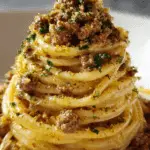 Creamy Parmesan Beef Linguine in Garlic Butter Sauce Recipe