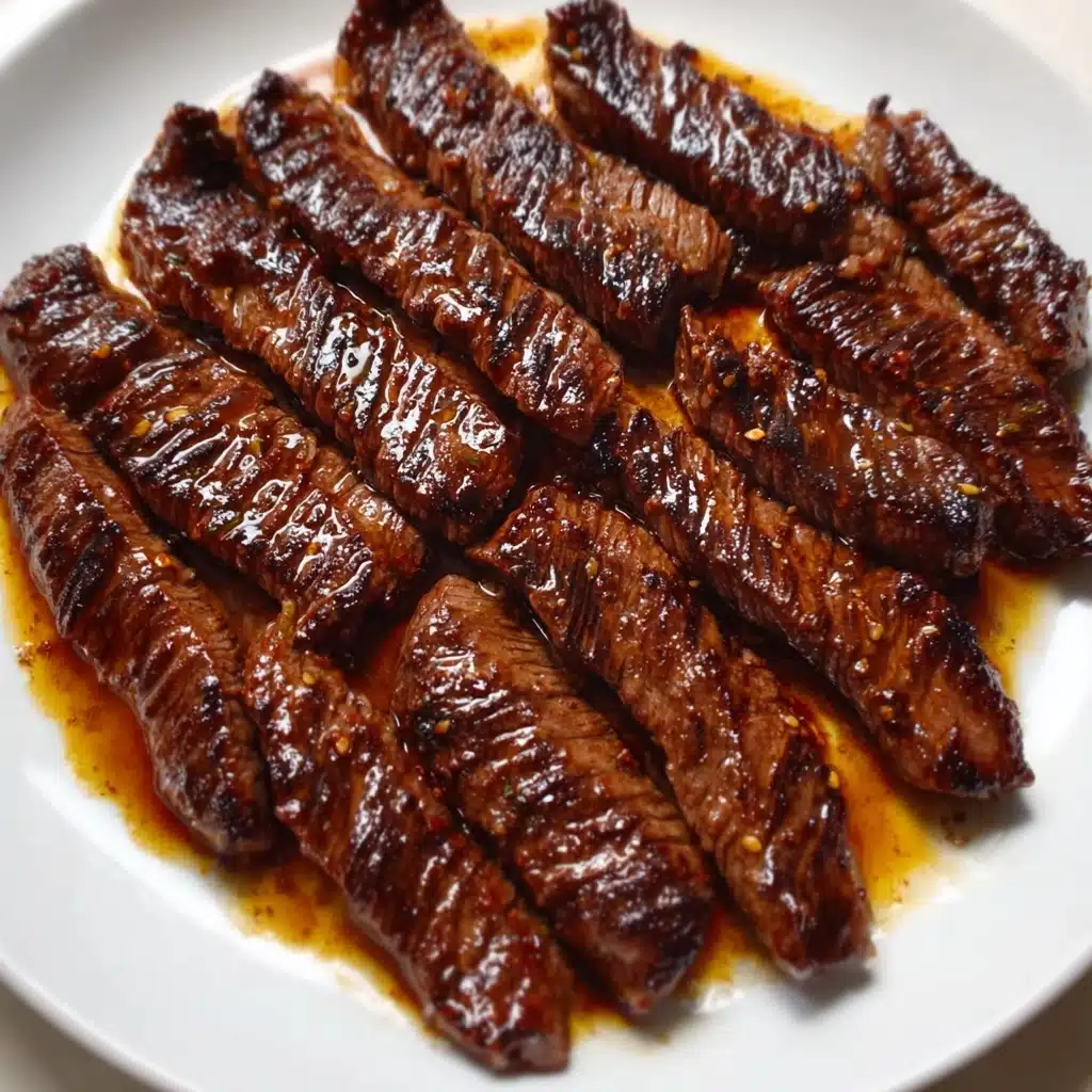Grill Pan Honey Glazed Steak Strips Recipe - Recipe Image