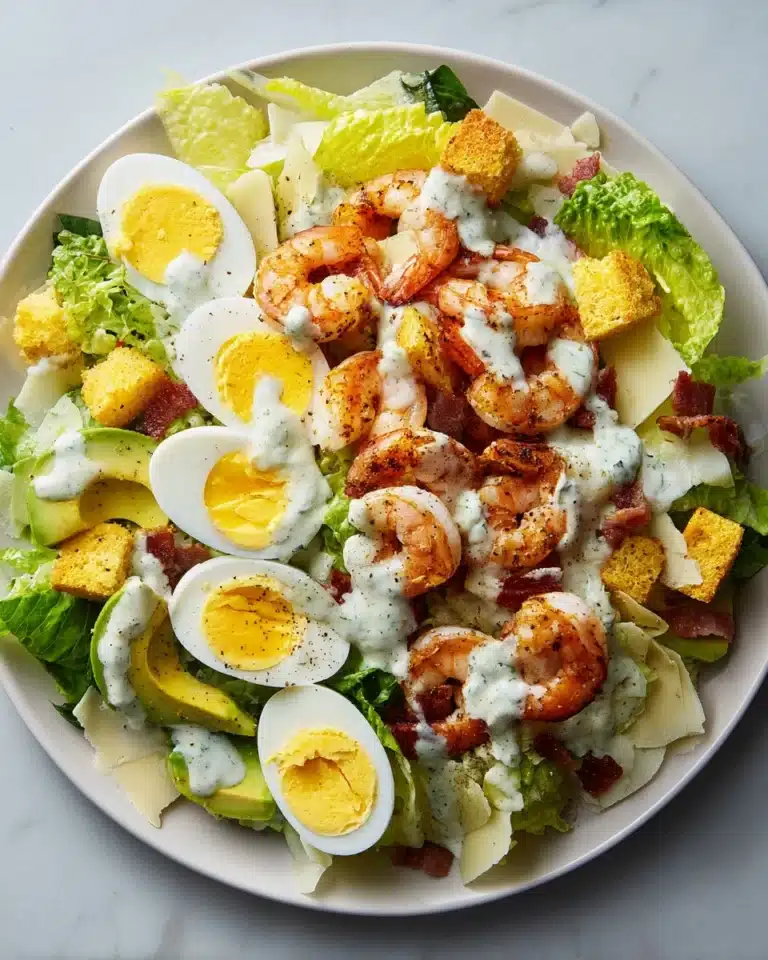 Grilled Lemon Garlic Shrimp Caesar Salad Recipe