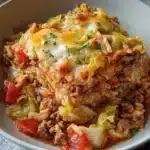 Cheesy Cabbage Beef Casserole Recipe