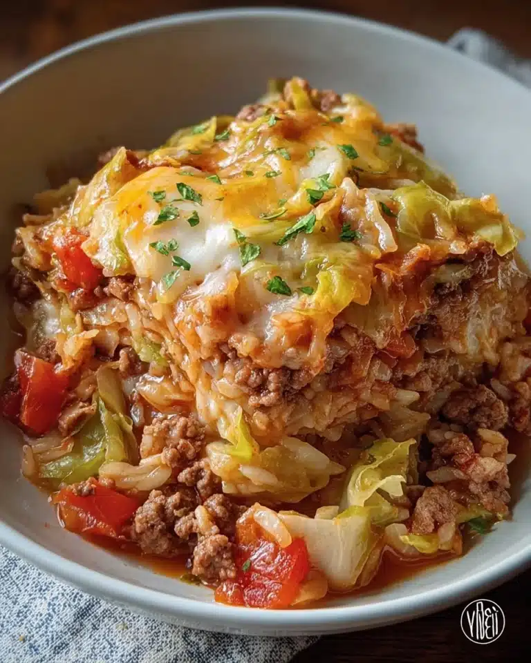 Cheesy Cabbage Beef Casserole Recipe