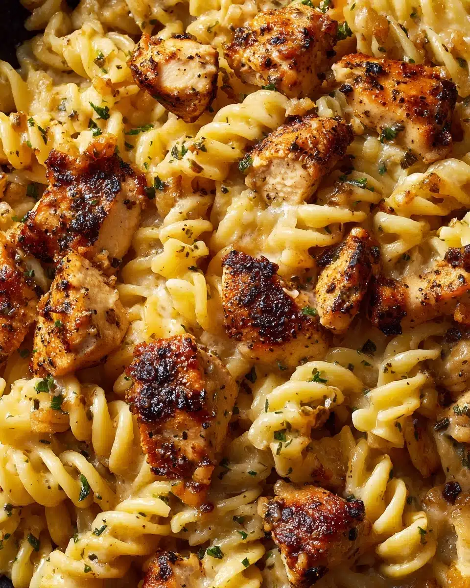 Cheesy Cajun Garlic Chicken Rotini Skillet Recipe