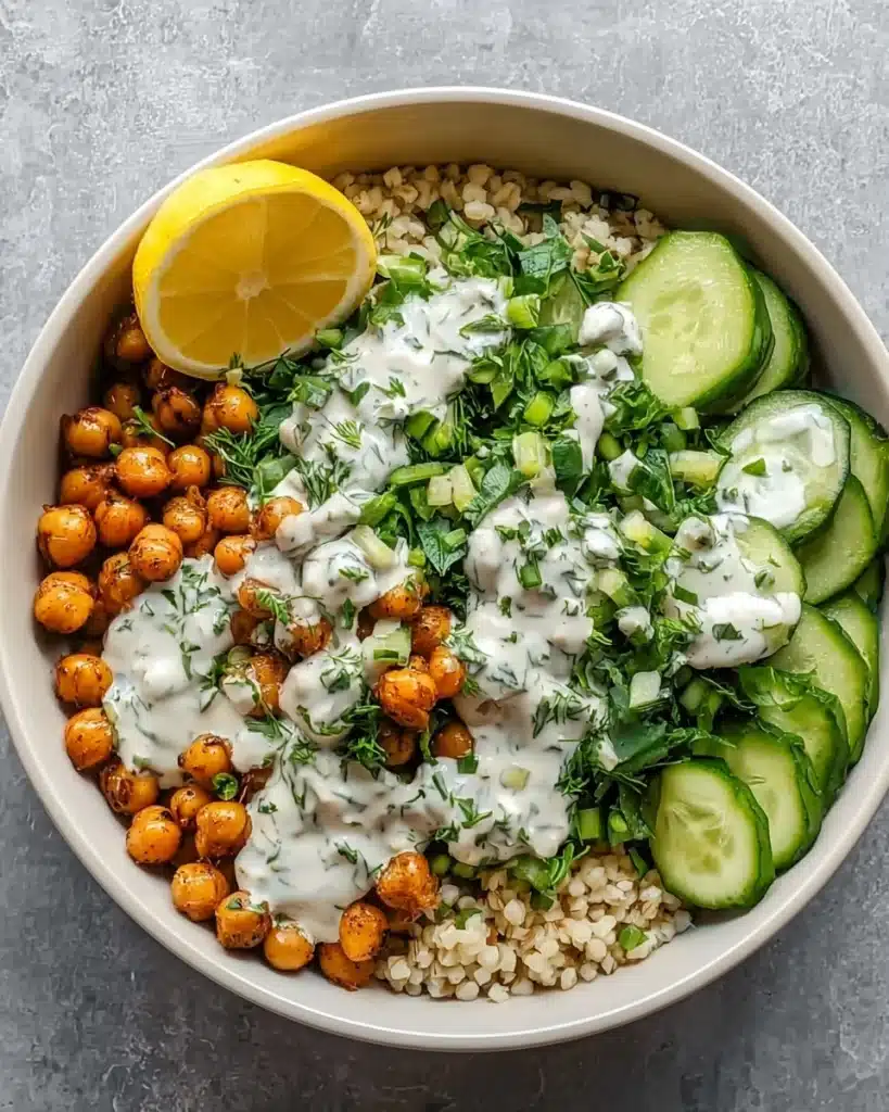 Healthy Grain Bowls with Chickpeas and Tahini Dressing Recipe