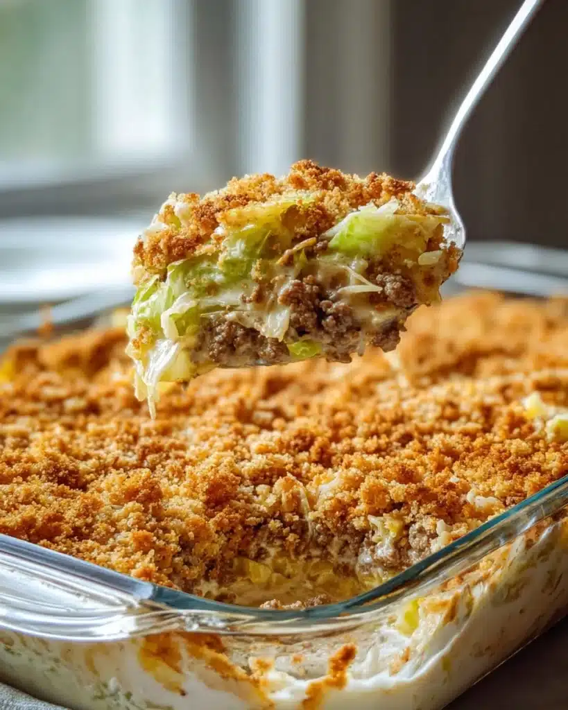 creamy beef-cabbage mixture forms the base Recipe