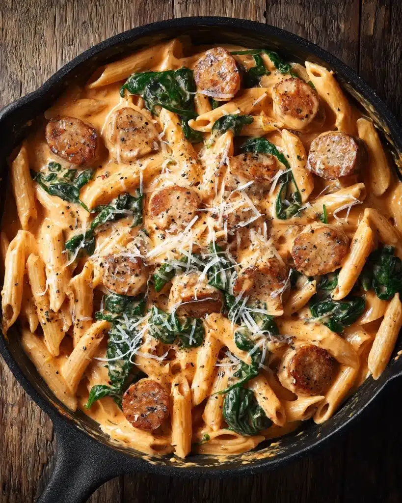 One Pot Creamy Cajun Sausage Pasta (30-Minutes) Recipe
