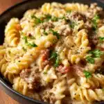The Best Crockpot Garlic Parmesan Chicken Pasta Recipe