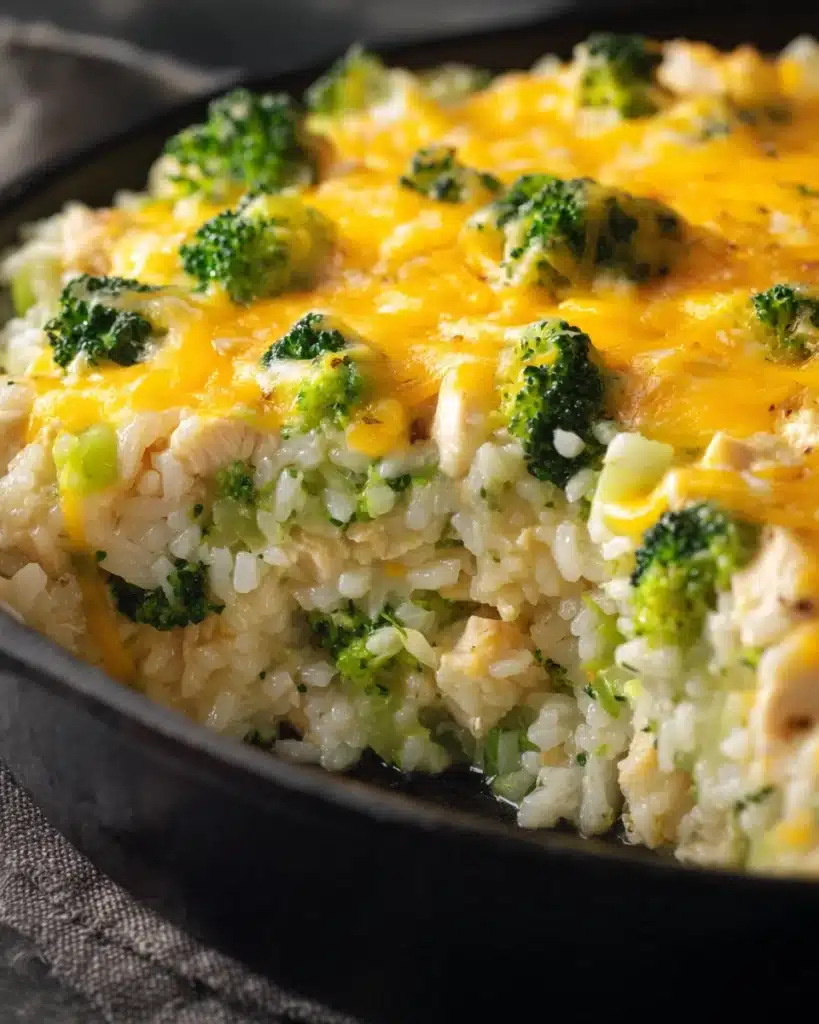 One Pot Cheesy Chicken Broccoli Rice Recipe