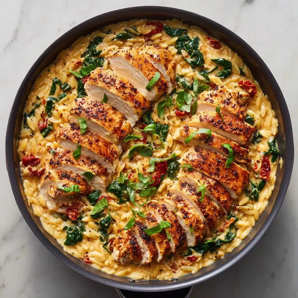 Creamy Tuscan Chicken Orzo Recipe - Recipe Image