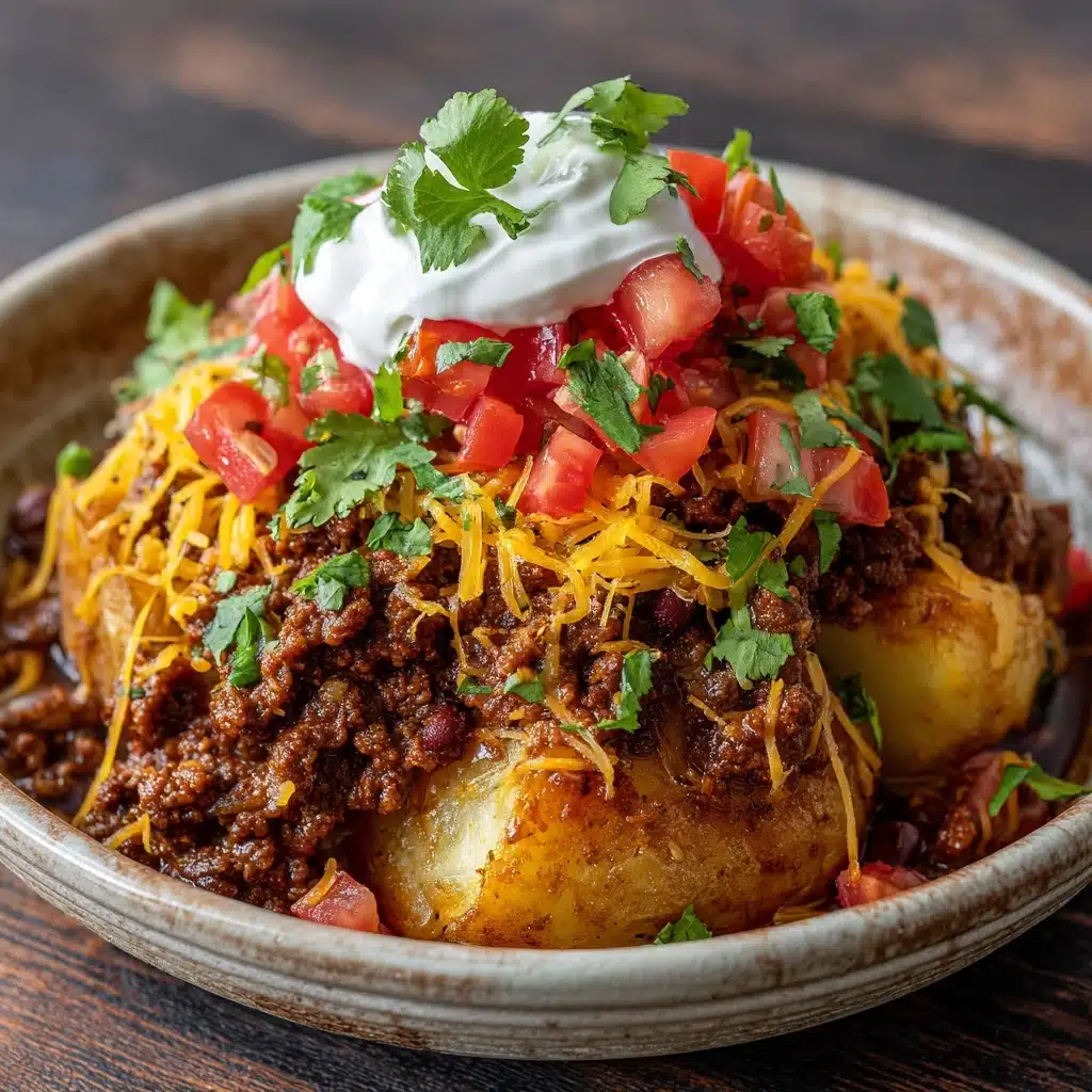 Taco Loaded Baked Potatoes Recipe 4 Taco Loaded Baked Potatoes Recipe - Recipe Image