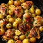 Garlic Butter Chicken and Potatoes Skillet Recipe