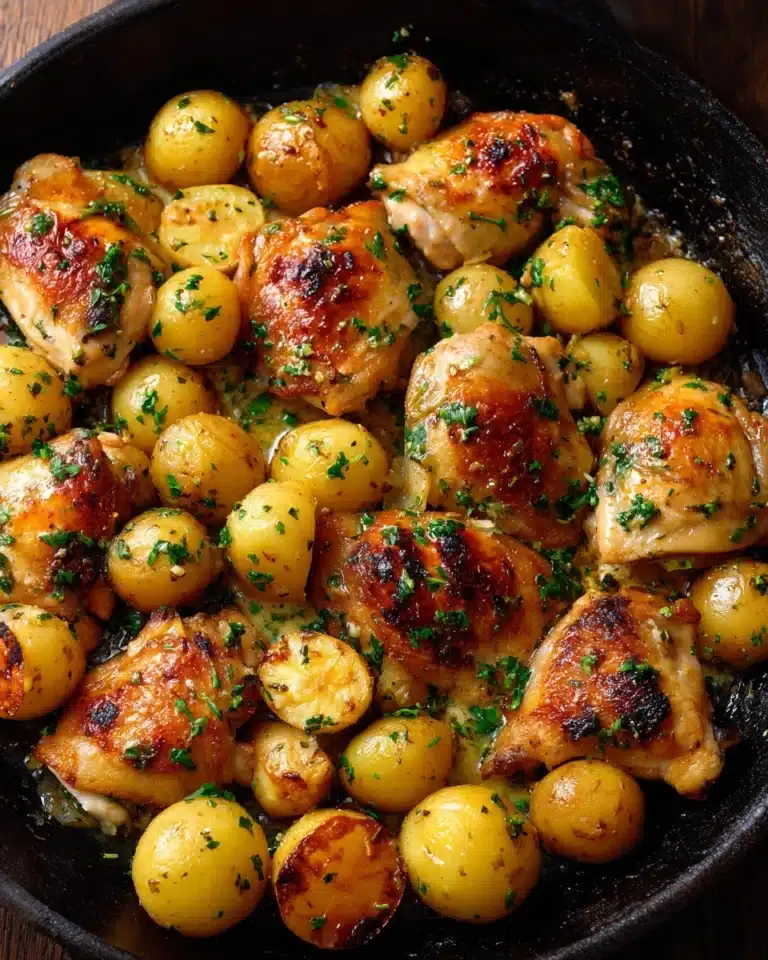 Garlic Butter Chicken and Potatoes Skillet Recipe