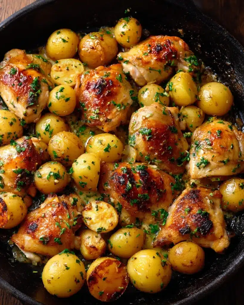 Garlic Butter Chicken and Potatoes Skillet Recipe
