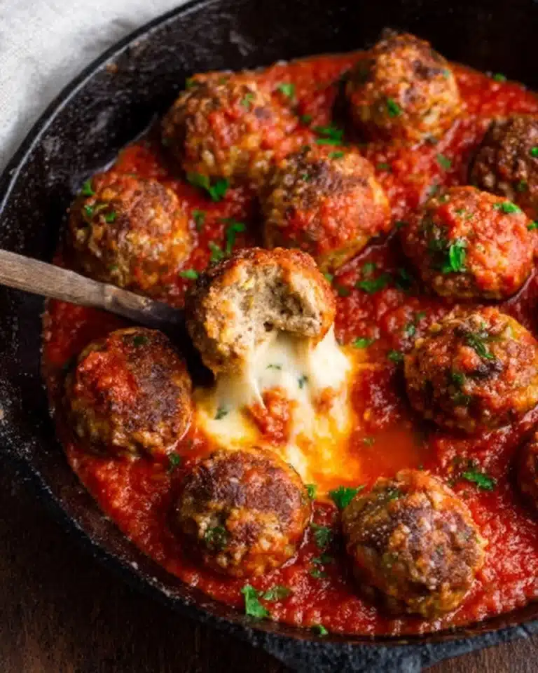 Mozzarella Stuffed Meatballs (low carb, keto) Recipe