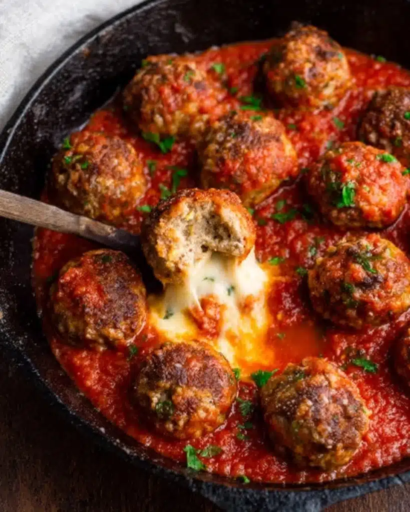 Mozzarella Stuffed Meatballs (low carb, keto) Recipe