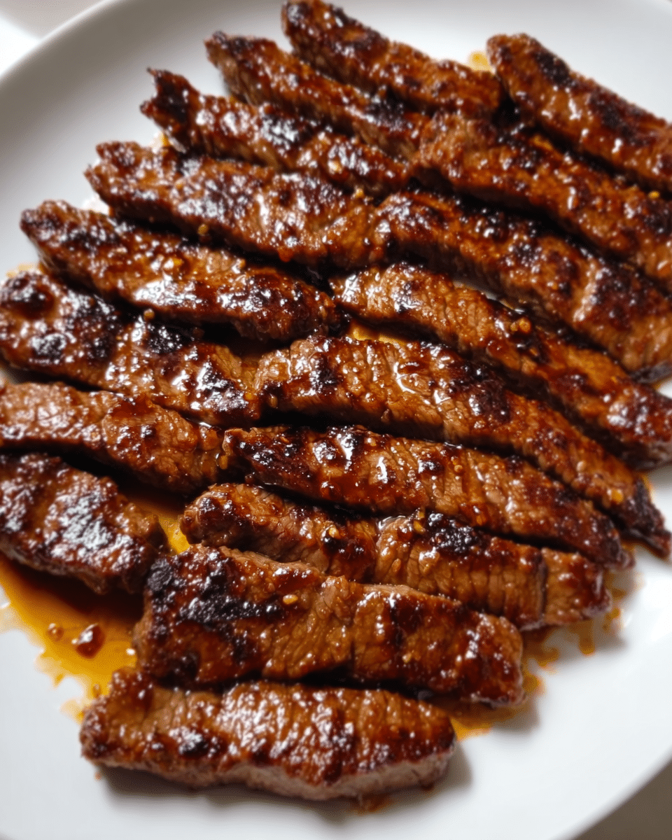 Grill Pan Honey Glazed Steak Strips Recipe