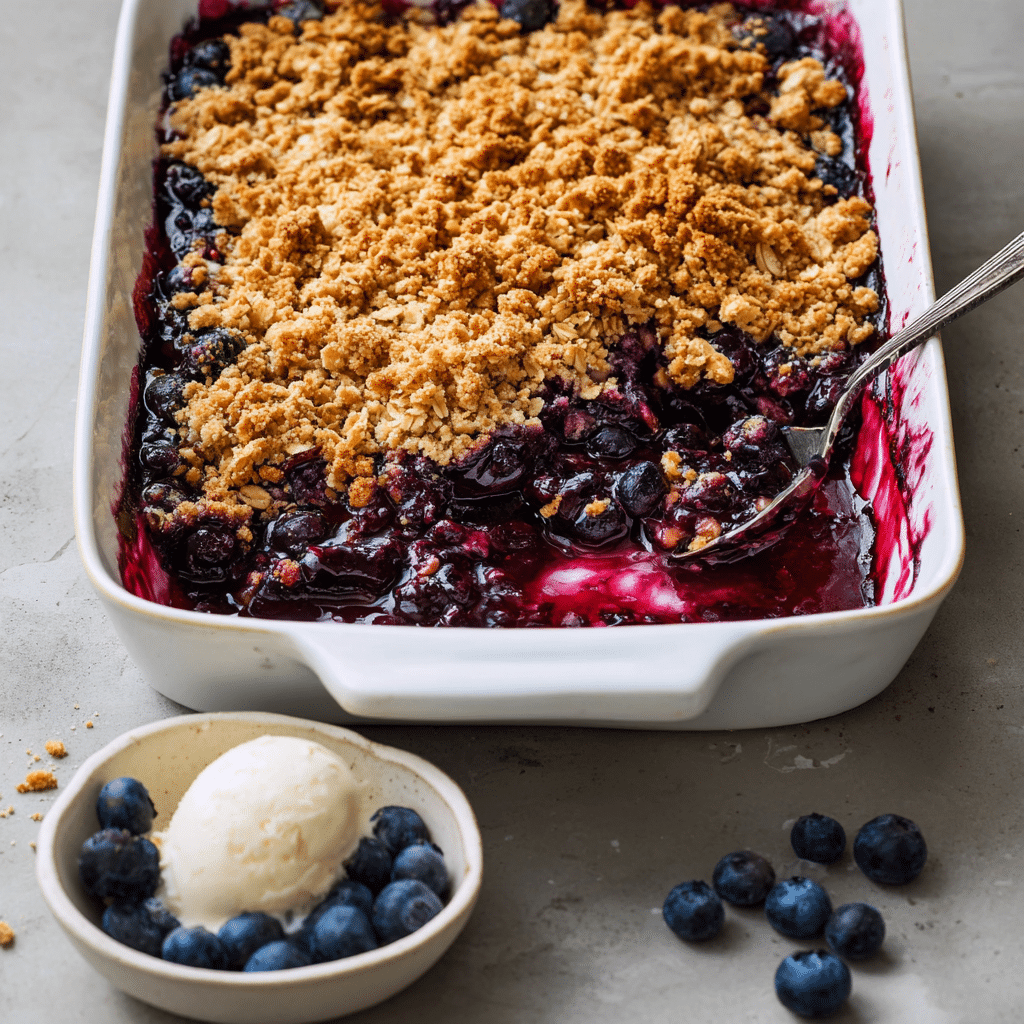 Blueberry Crisp with Oat Topping Delight - Recipe Image