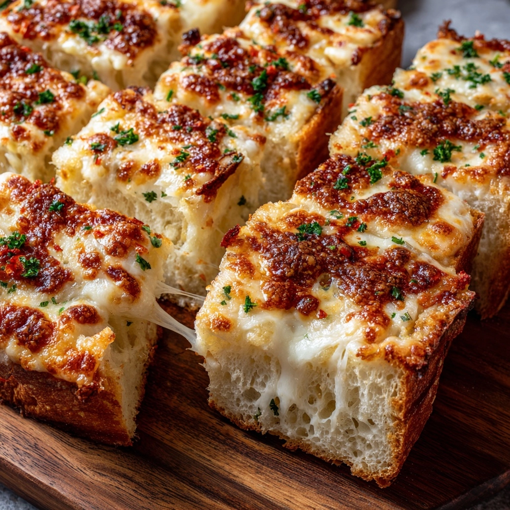 BEST CHEESY GARLIC BREAD RECIPE - Recipe Image