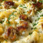 The Best Crockpot Garlic Parmesan Chicken Pasta Recipe