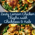 CREAMY LEMON CHICKEN THIGHS WITH KALE AND CHICKPEAS Recipe