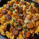 Sticky Honey Garlic Sausage Pasta Skillet: A Flavorful One-Pan Wonder
