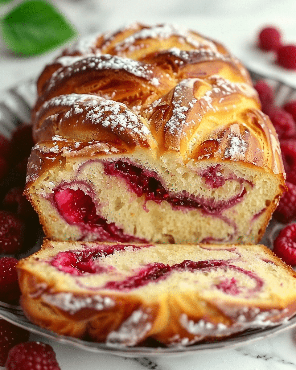Raspberry Swirl Brioche Loaf