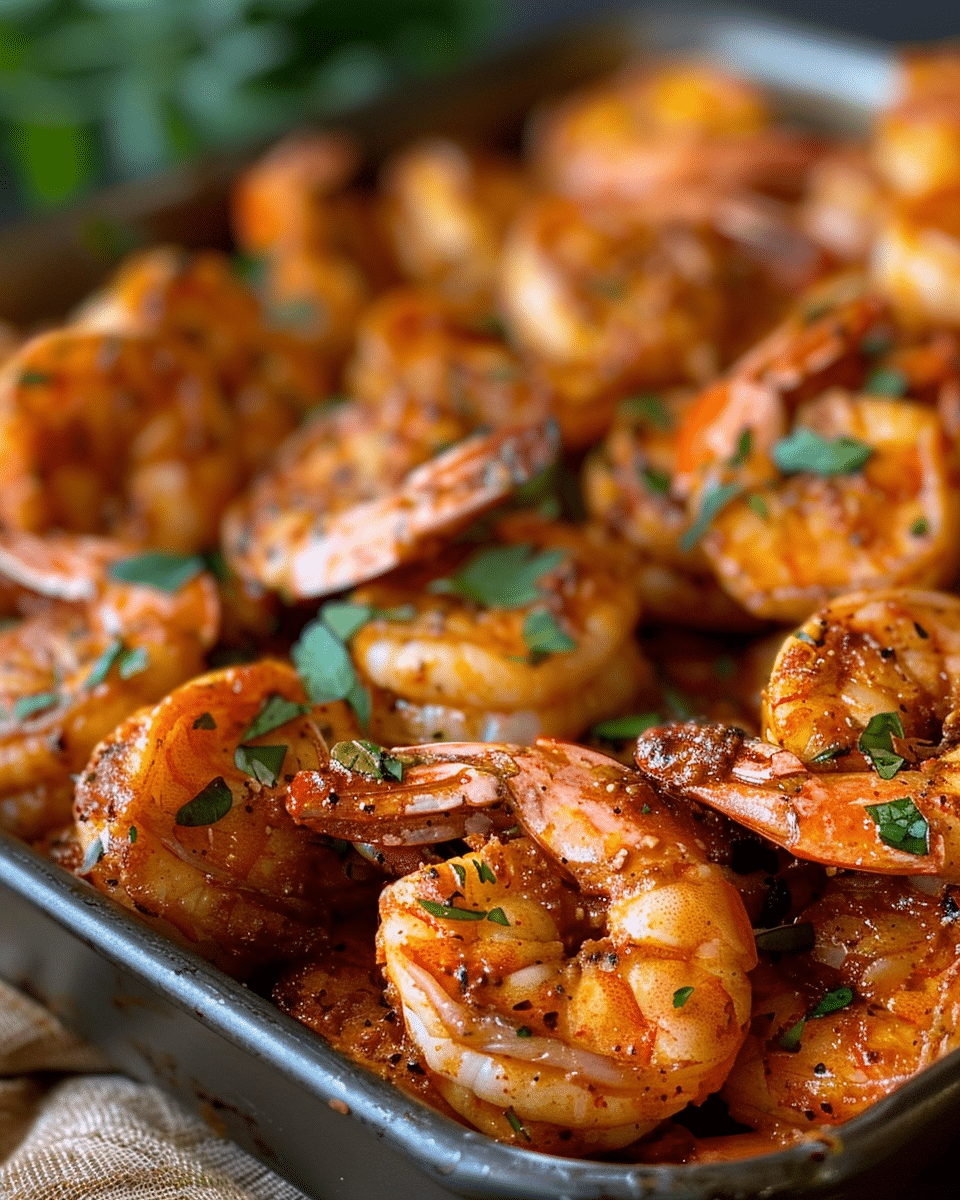 Baked Cajun Shrimp in Tin Foil Tray