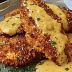 Pretzel Chicken with Mustard-Cheddar Sauce Recipe