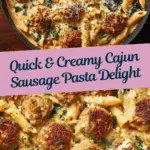 One Pot Creamy Cajun Sausage Pasta (30-Minutes) Recipe