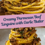 Creamy Parmesan Beef Linguine in Garlic Butter Sauce Recipe