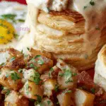 Sausage Gravy with Mushrooms in Puff Pastry Bowl Recipe