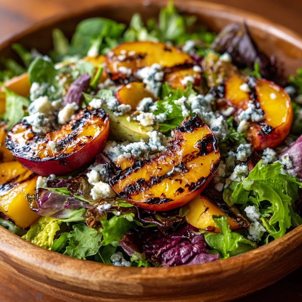 Summer Grilled Peach Salad with Sweet Honey Vinaigrette Recipe - Recipe Image