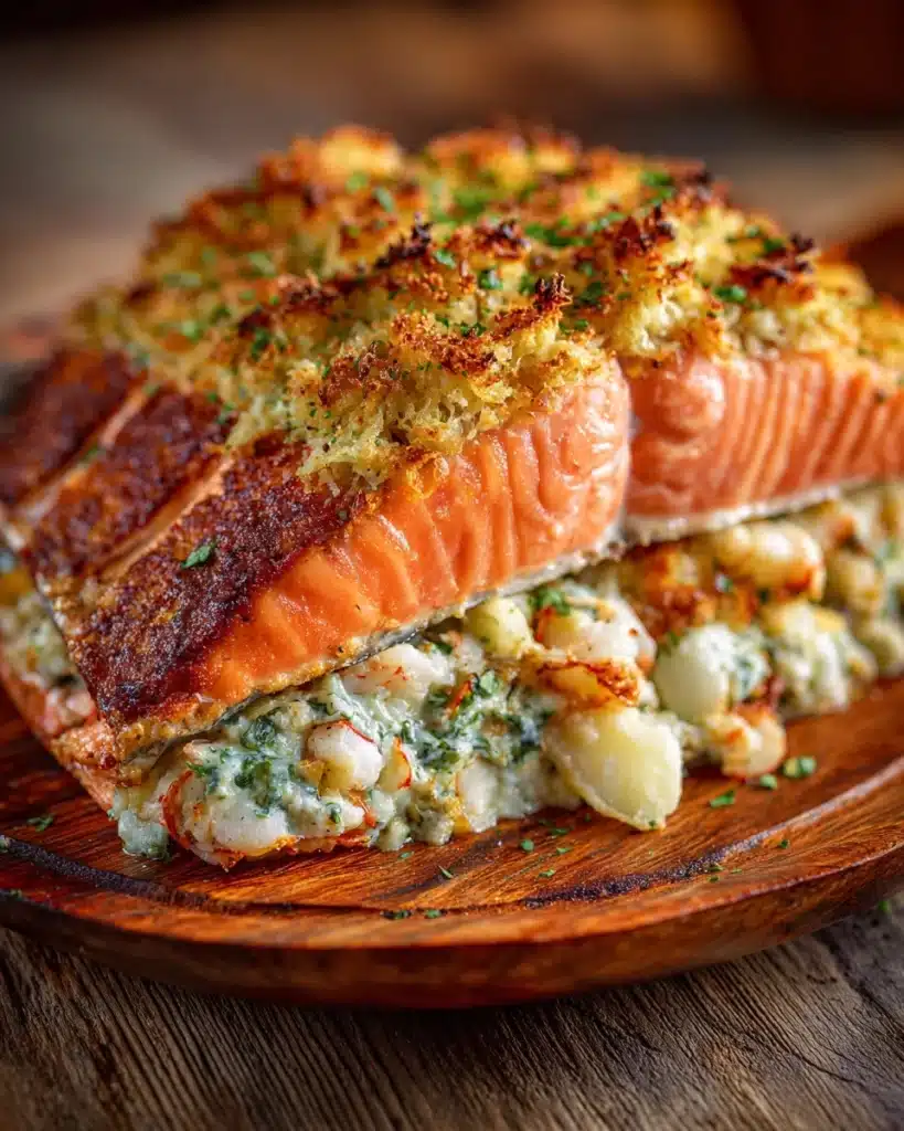Crab & Shrimp Stuffed Salmon Recipe