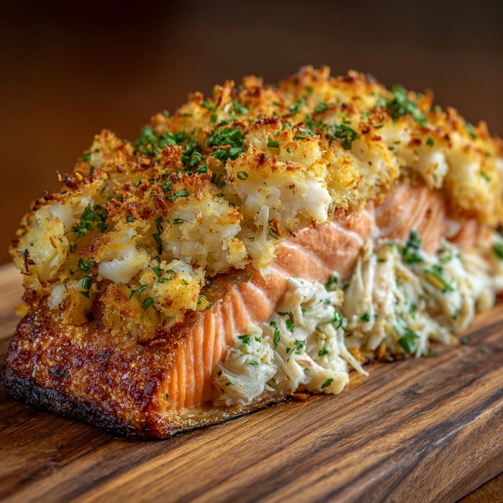 Crab & Shrimp Stuffed Salmon Recipe - Recipe Image