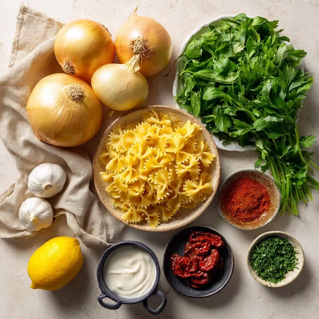 One Pan Caramelized Onion Pasta Recipe 5 One Pan Caramelized Onion Pasta Recipe - Recipe Image
