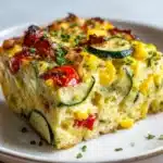 Zucchini Corn Tomato Bake with Parmesan Crust Recipe