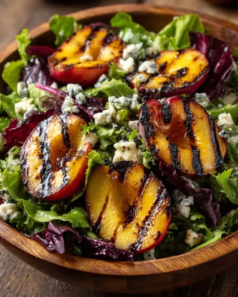 Summer Grilled Peach Salad with Sweet Honey Vinaigrette Recipe